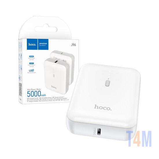 Hoco Mini Power Bank J96 Strider Type-C 5000mAh White